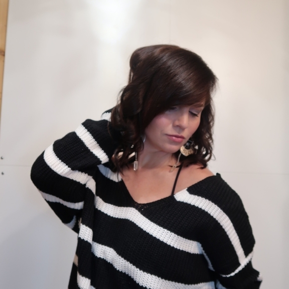 Striped Twist Knot Sweater - Picture 6 of 10